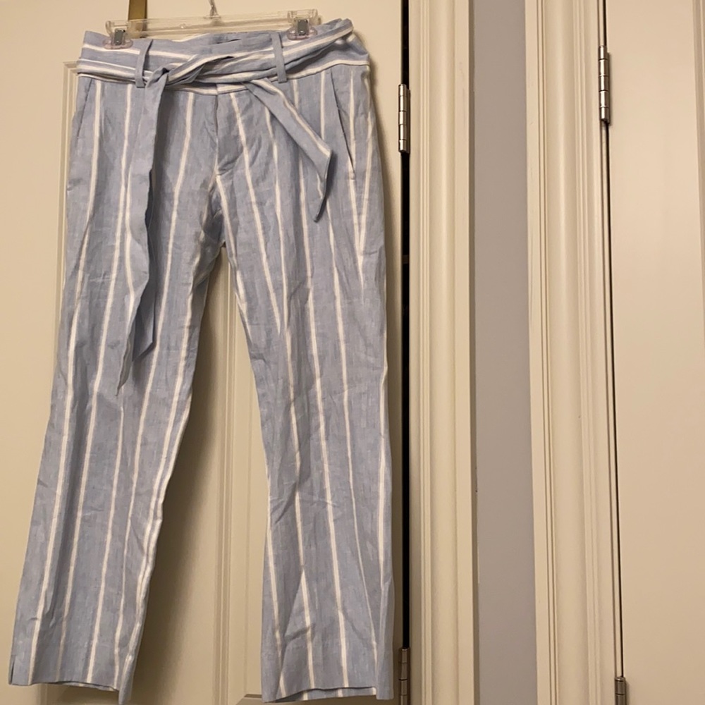 Banana Republic Size 4 light blue striped pant.